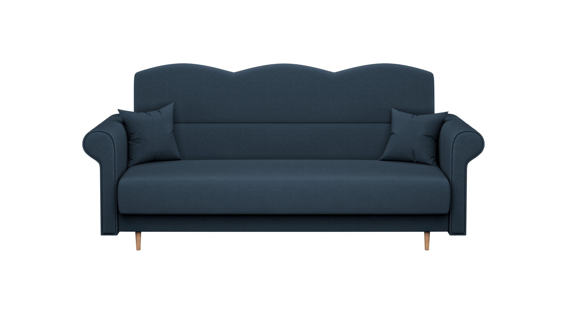 Siblo 3-Sitzer Modernes Schlaffunktion Bettzeugbehälter Dreisitzer Tiziano - - mit Sofa 3 Blau Sofa Dreisitzer