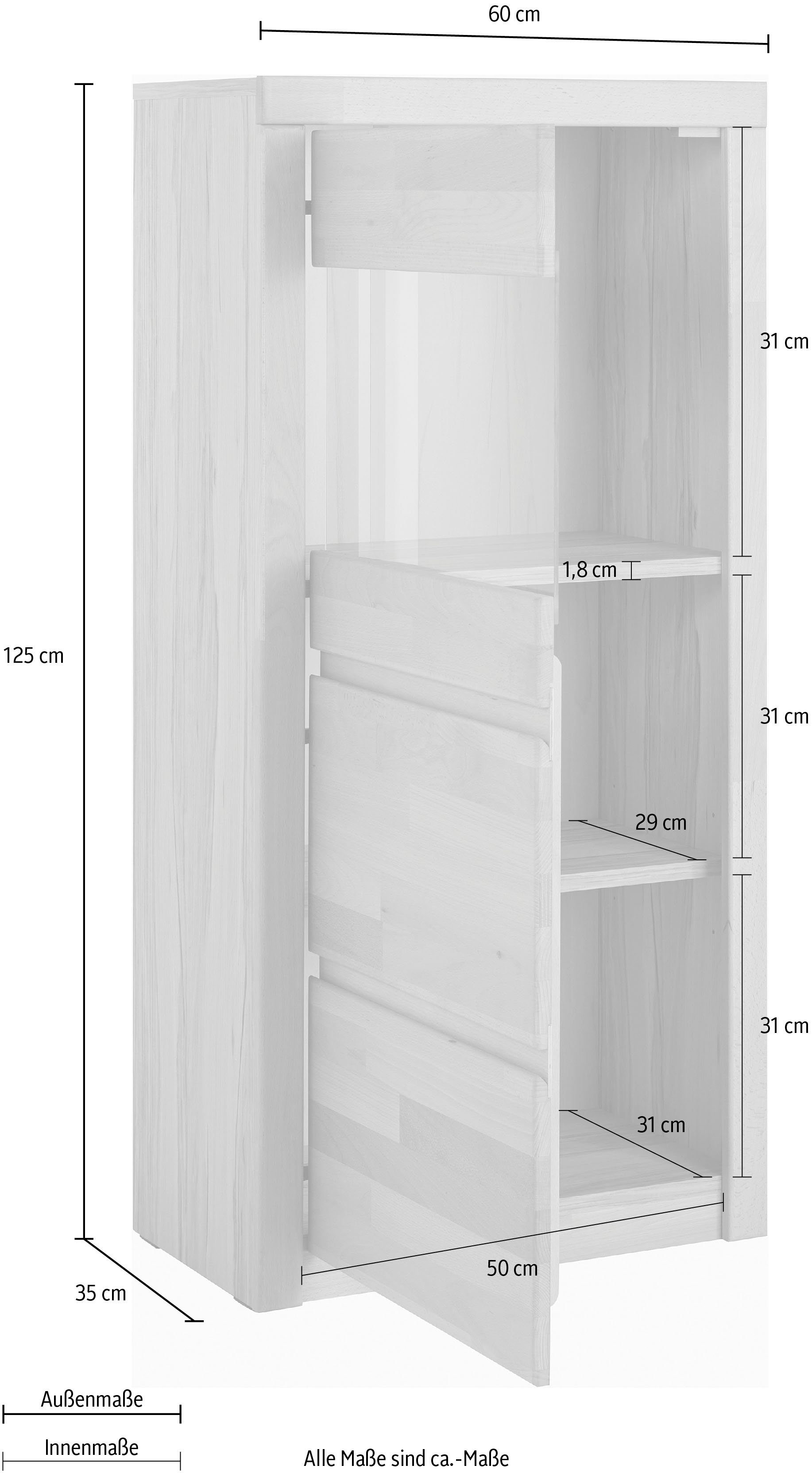 OTTO home Vitrine Silkeborg schöne grifflose Optik, teilmassiv