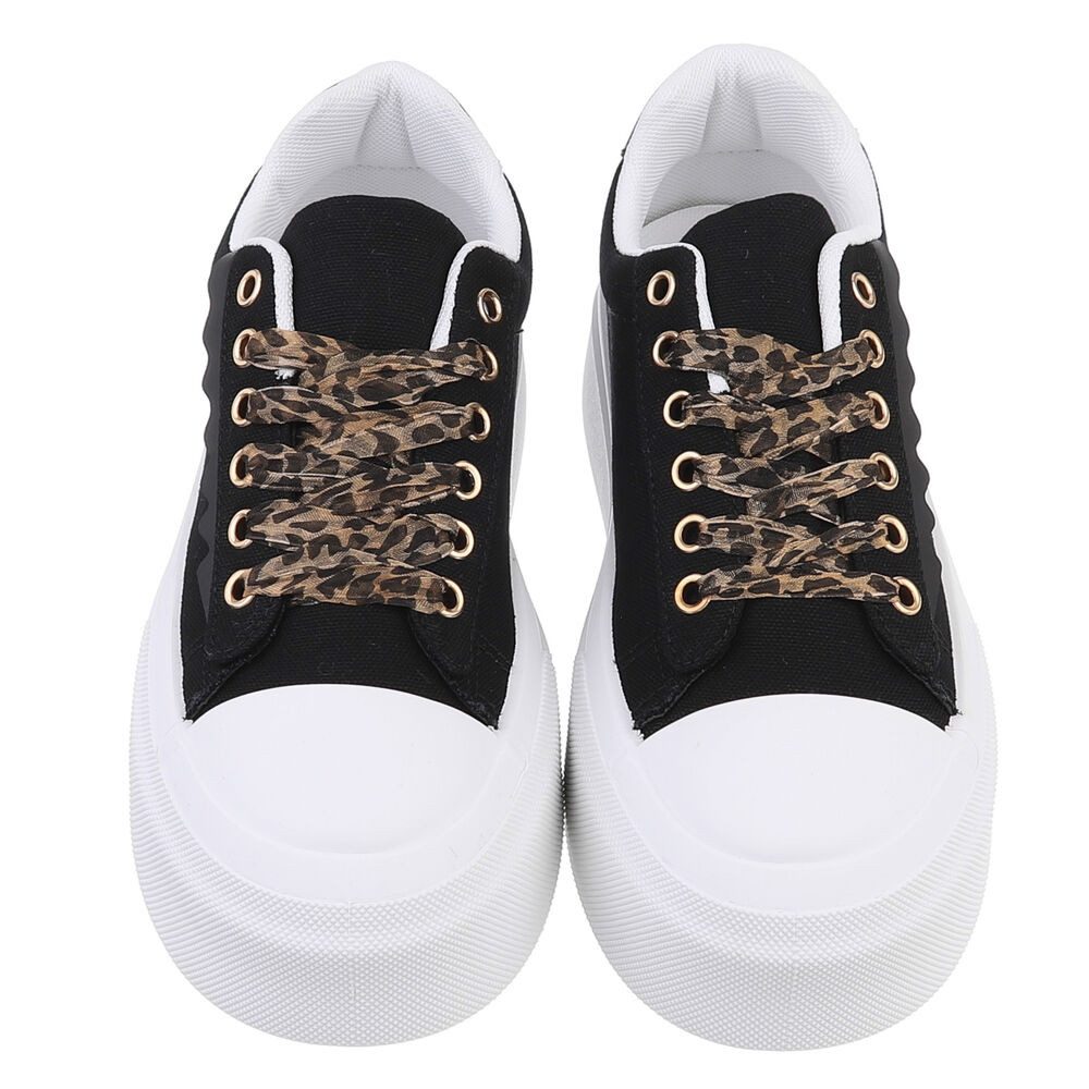 Ital-Design Damen High-Top Freizeit Sneakerboots (88671528) Flach Sneakers High in Schwarz – Bild 4 von 5
