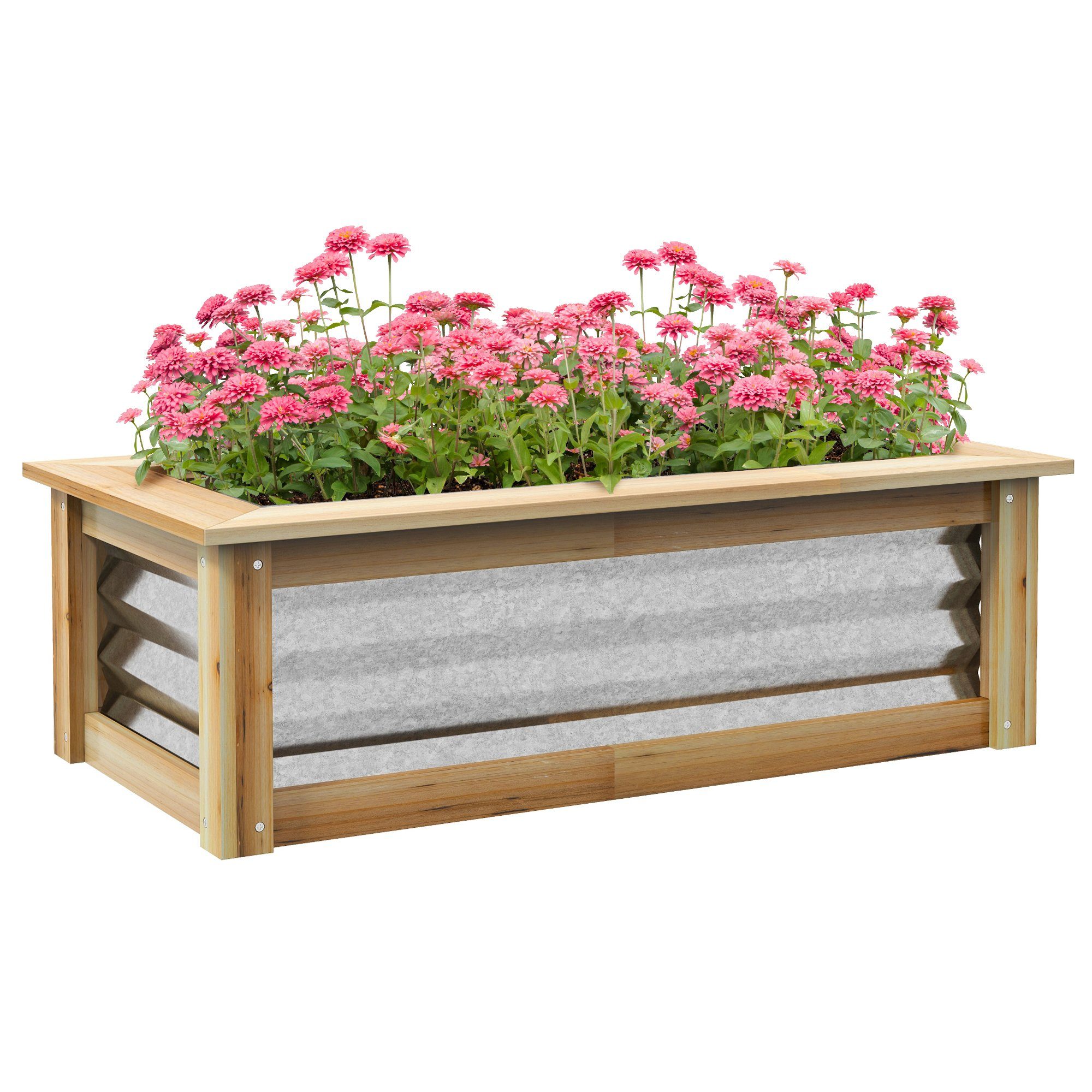 Outsunny Hochbeet Gemüsebeet aus Metall, Blumenhochbeet, günstig online kaufen