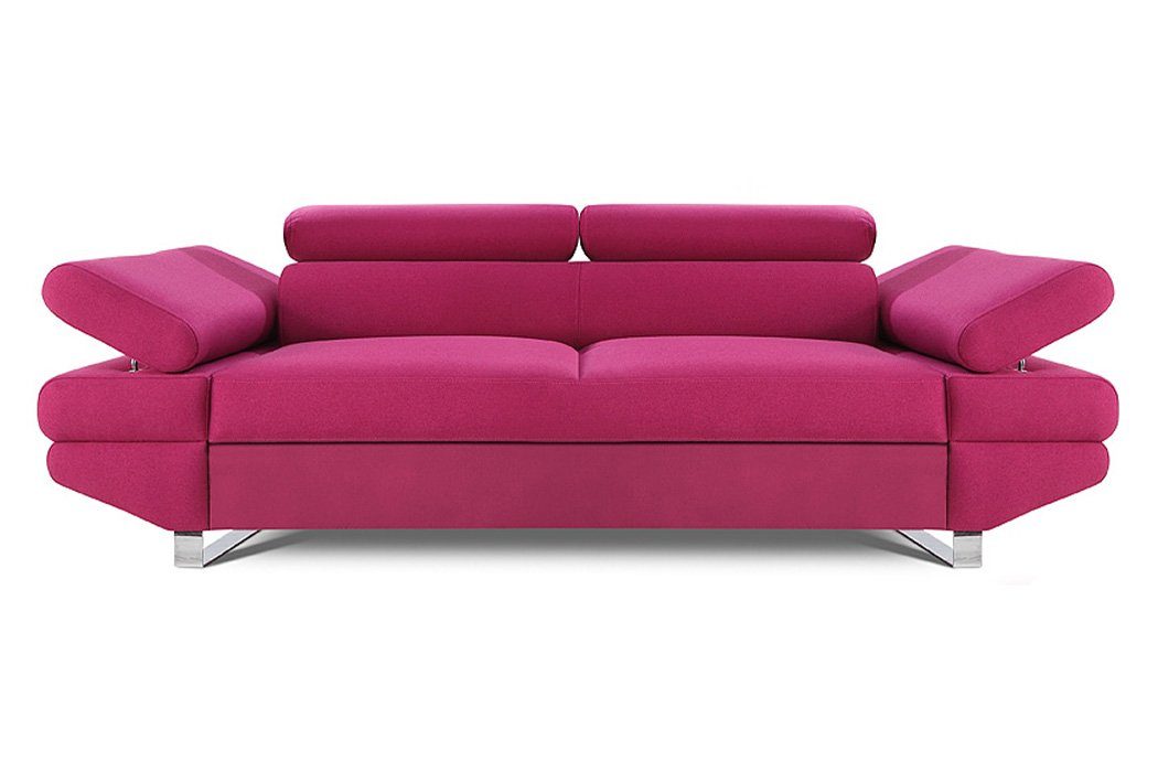 JVmoebel Sofa Designer Sofa 2 Sitzer Polster Modern Textil Stoff Zweisitzer Couch, Made in Europe Rosa | Rosa | Rosa