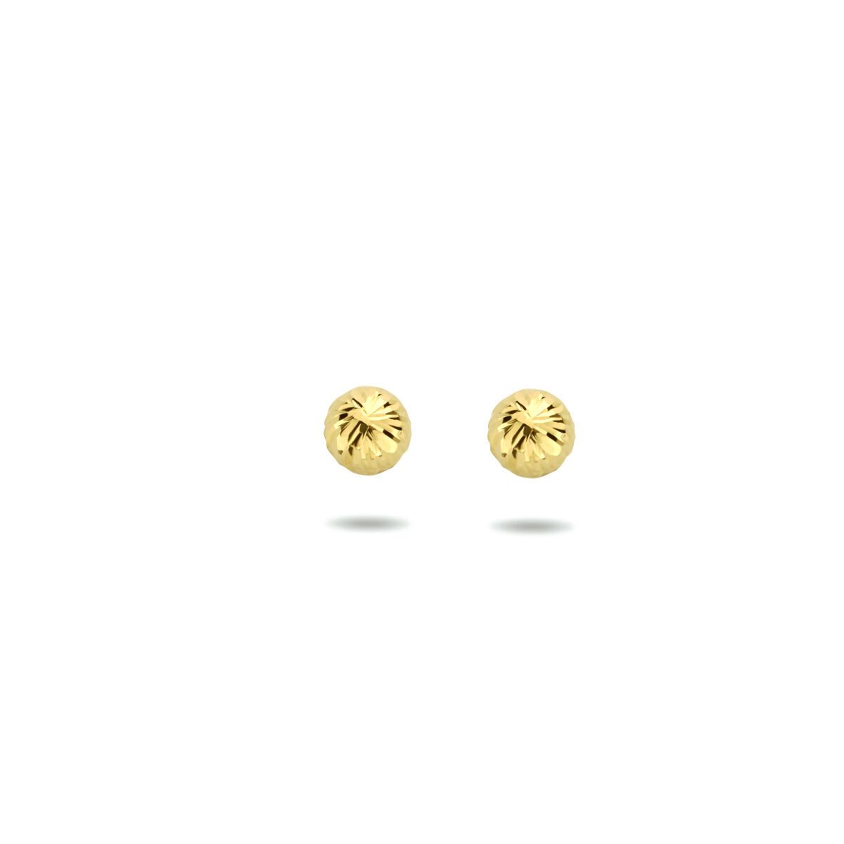 NICEANDnoble Paar Ohrstecker 585er Gold Ohrstecker Kugel diamantiert – Bild 3 von 5