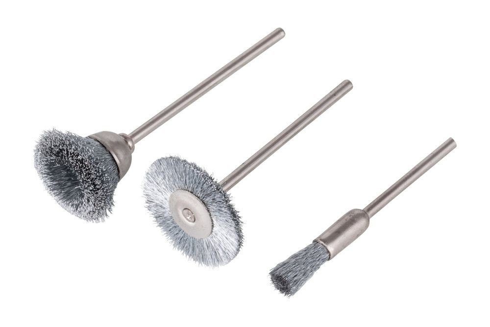 Bohrer- und Bitset Wolfcraft Mini-Bürsten-Set 3-teilig Edelstahl