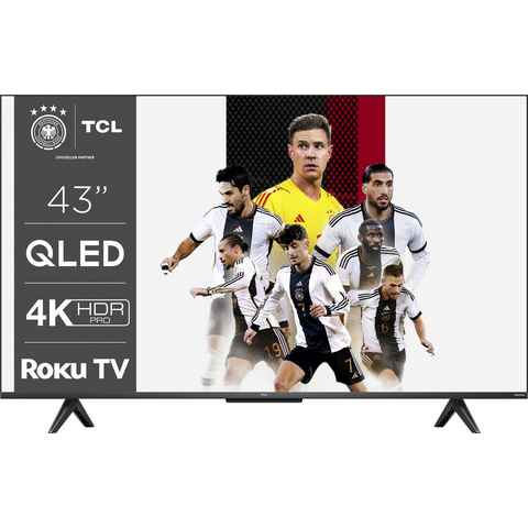 TCL 43RC630X2 QLED-Fernseher (108 cm/43 Zoll, 4K Ultra HD, Smart-TV, HDR Pro, HDR10+, Dolby Vision, Game Master, HDMI 2.1, ONKYO Sound)