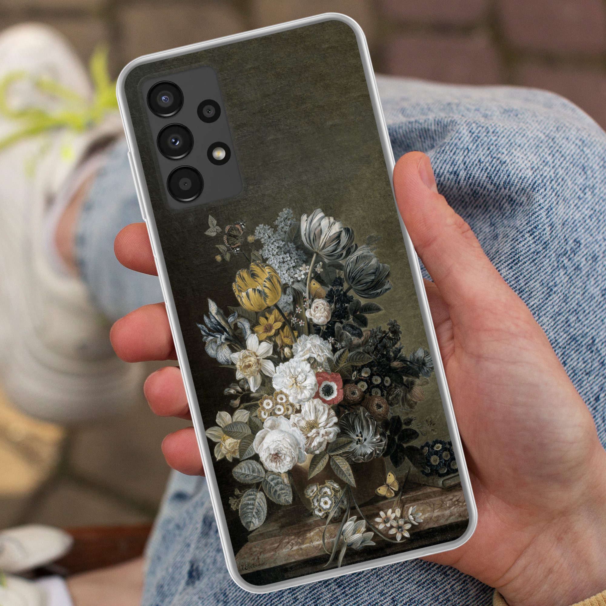 MuchoWow Handyhülle für Samsung Galaxy A13 4G Stilleben mit Blumen - Alte Meister - Malere, Smartphone-Bumper, Print, Handy Schutzhülle Dünn