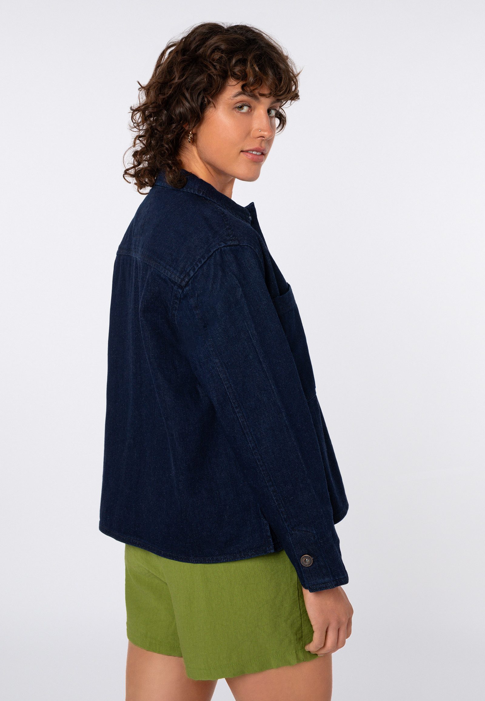 SUBLEVEL Jeansjacke Damen Denim Jacke Denim Overshirt mit Brusttaschen