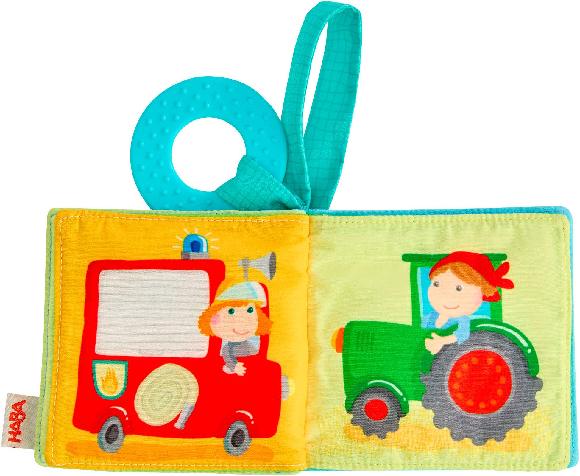 Haba Greifspielzeug Buggybuch Fahrzeuge, mit Beißelement