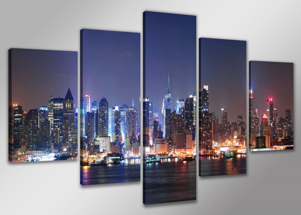 Bild 5 er Set auf Leinwand, sofort aufhängbar, gerahmt, 160 x 80 cm