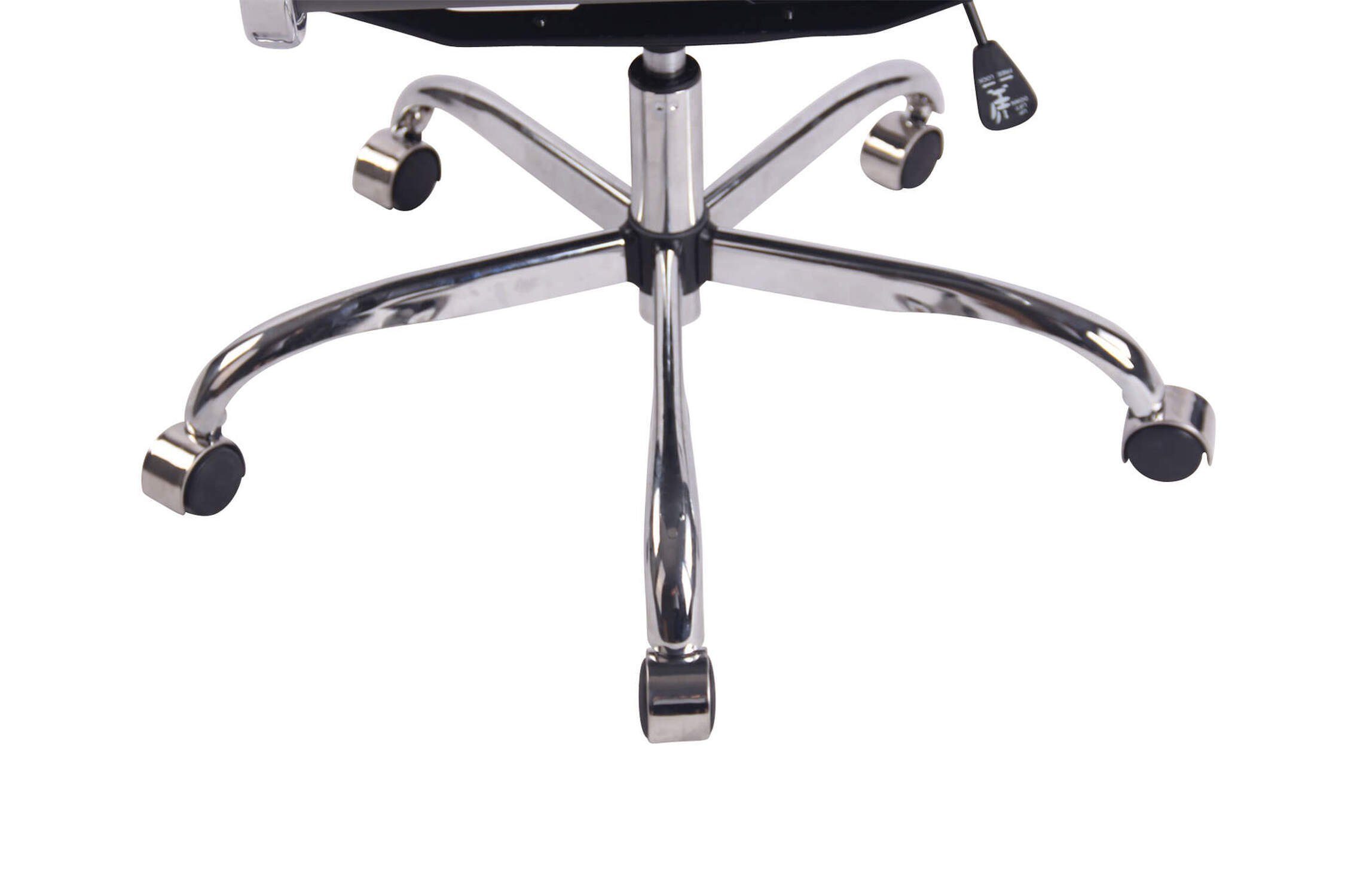 bequemer Beta Gestell: TPFLiving Bürostuhl geformter Chefsessel, (Schreibtischstuhl, - Rückenlehne Drehstuhl, Sitzfläche: grau ergonomisch mit Metall Kunstleder XXL), Bürostuhl chrom
