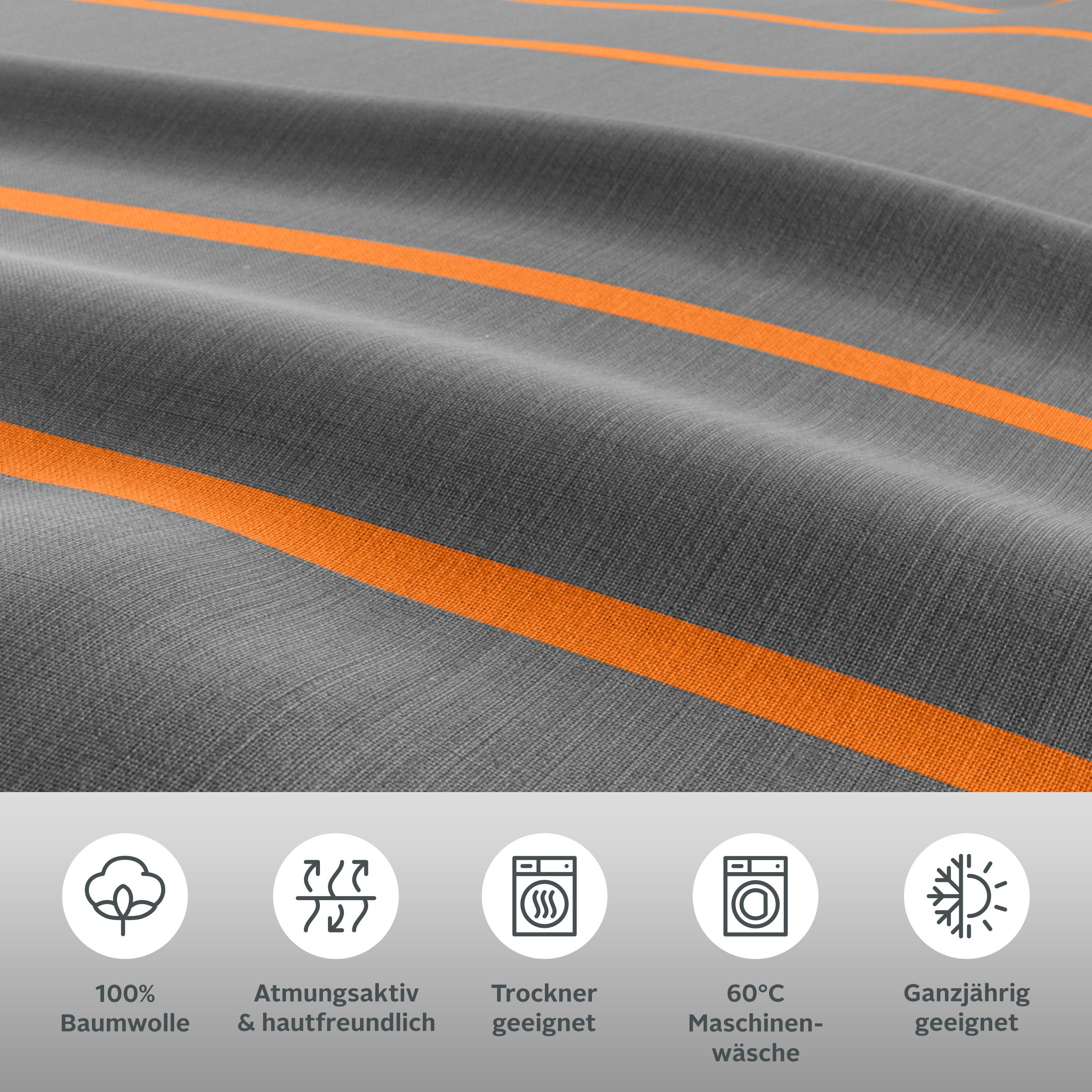 my home Bettwäsche Katja, Linon, 2 teilig, Bettwäsche aus Baumwolle, Bettwä günstig online kaufen