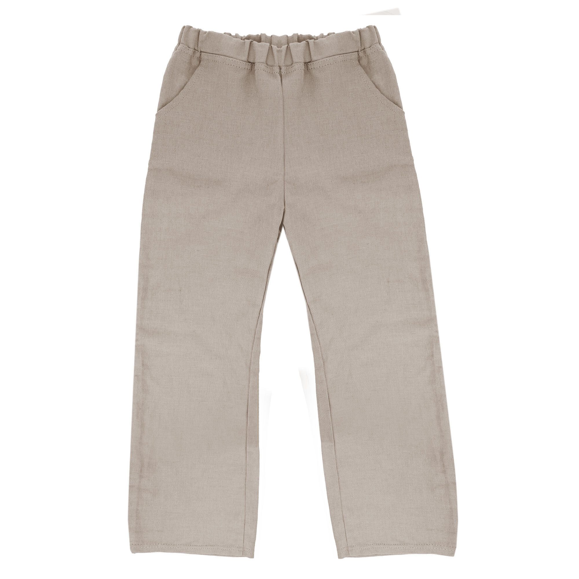 Stoffhose GOTS MINI-Hose, Leinenoptik lang, Taschen