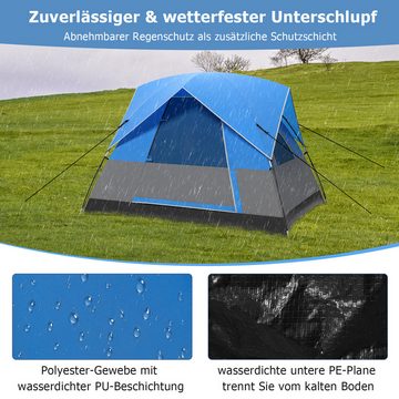COSTWAY Kuppelzelt, Personen: 3, Camping Zelt mit abnehmbarem Regenschutz