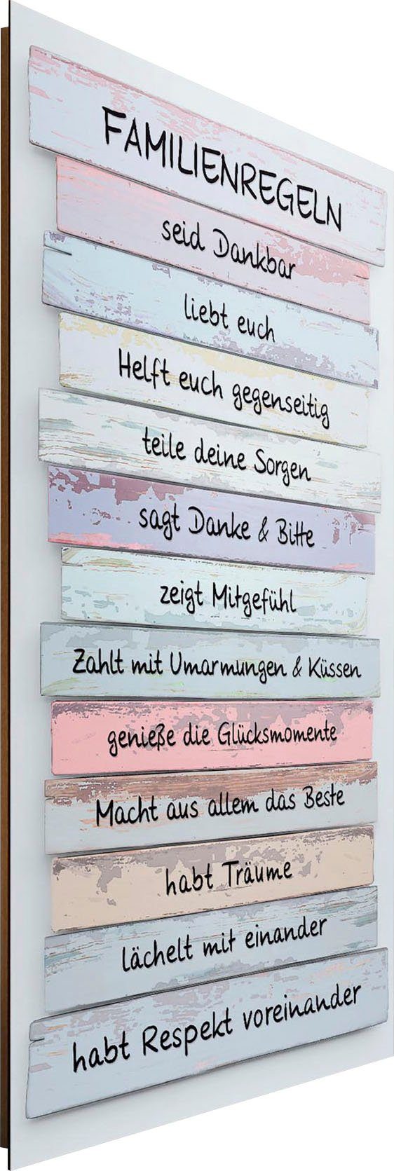 Reinders! Holzbild »Deco Panel 60x90 Familien Regeln«-kaufen