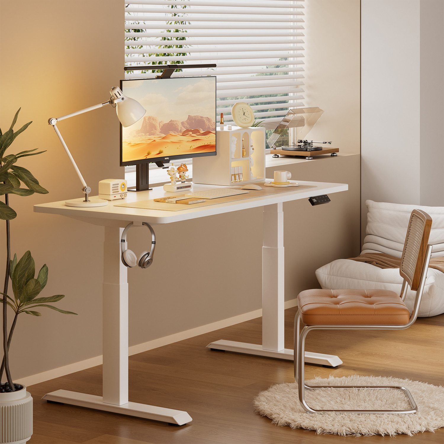 HOMALL Schreibtisch Höhenverstellbarer Schreibtisch Gestell 2 günstig online kaufen