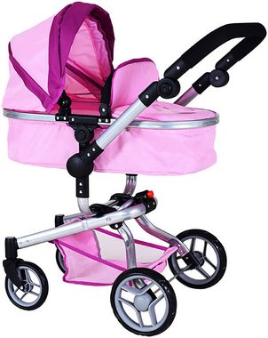 Knorrtoys® Kombi-Puppenwagen Boonk, princess pink, mit Wickeltasche