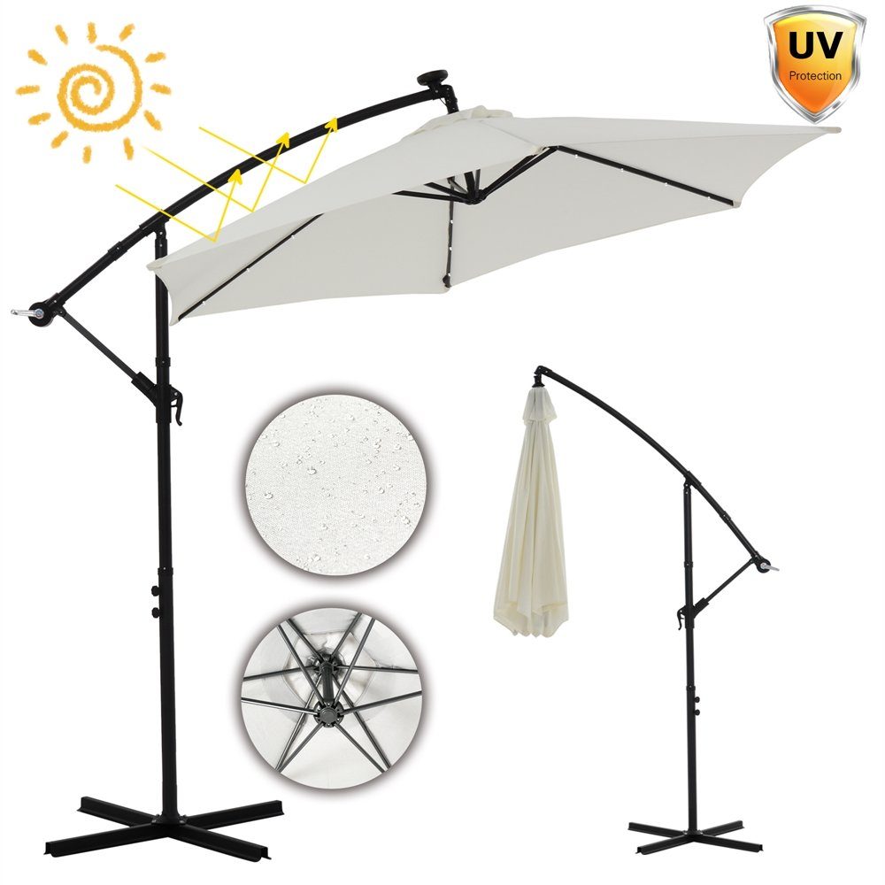 Feel2Home Sonnenschirm Sonnenschirm Kurbelschirm Ø350 Ampelschirm günstig online kaufen