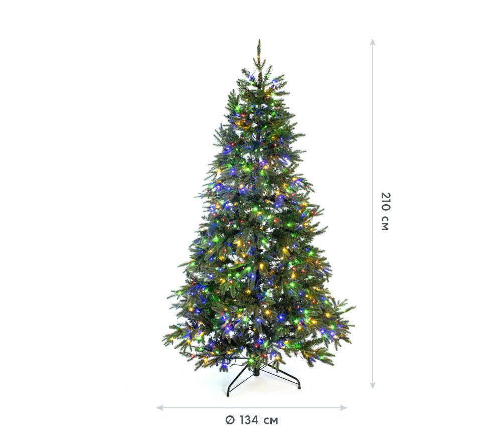 Evergreen Classics Künstlicher Weihnachtsbaum Sherwood Fichte, LEDs, Nadeln aus PE und PVC