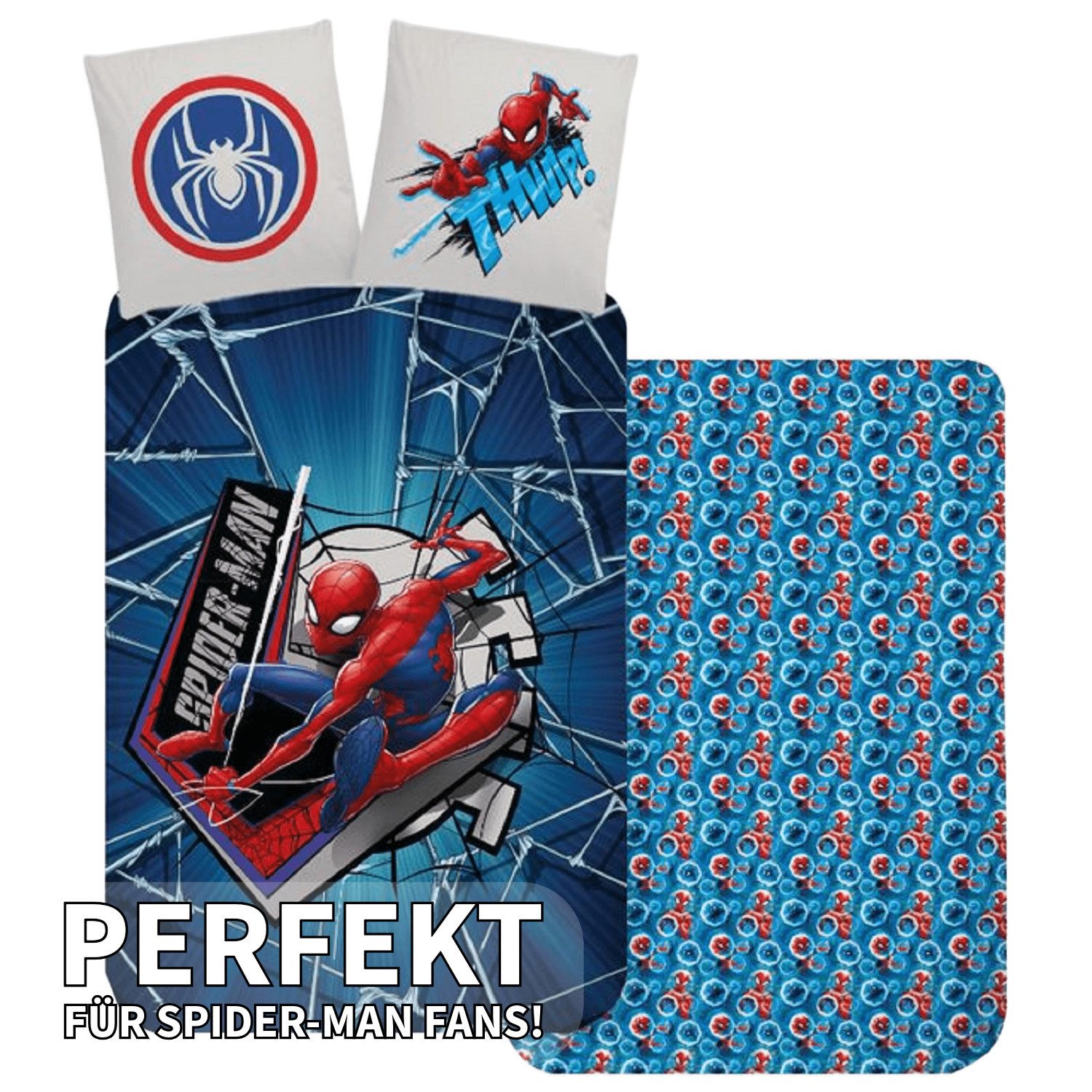 BrandMac Babybettwäsche Kinderbettwäsche Spiderman Baby Bettwäsche 100 x 135 cm, 1 teilig, Langlebig