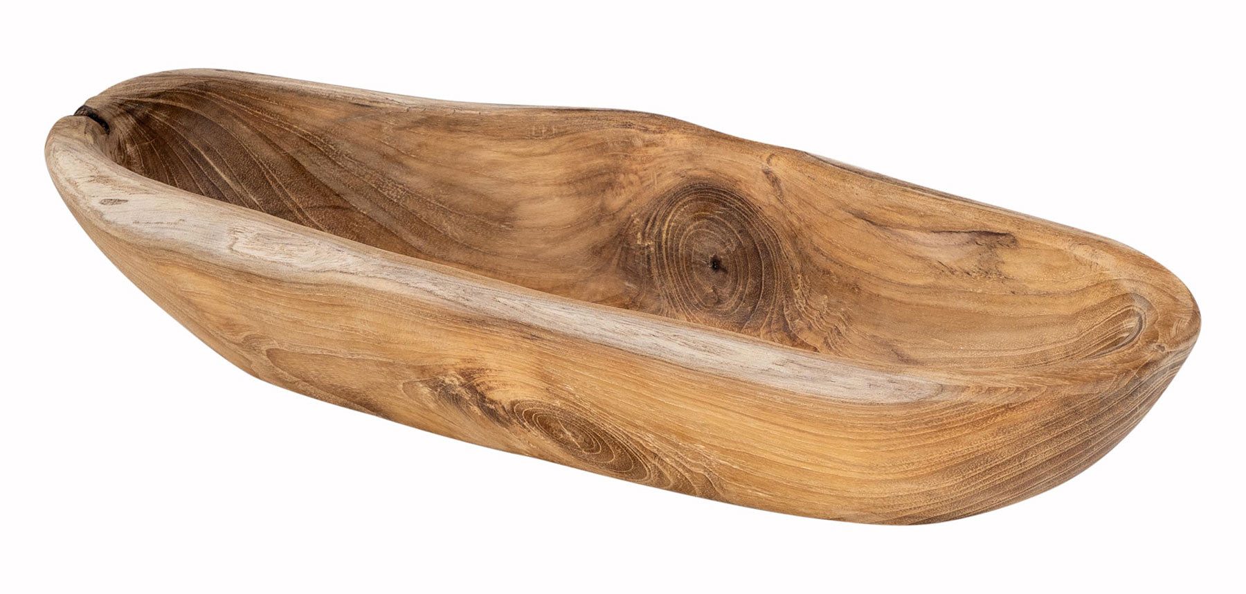 Levandeo® Dekoschale, Teakholz Schale ca. L39cm Massiv Holz Obstschale Schü günstig online kaufen