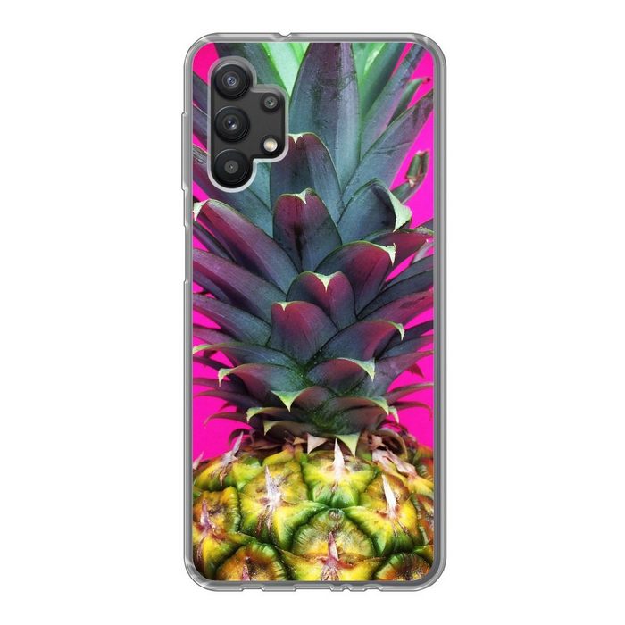 MuchoWow Handyhülle Ananas - Obst - Rosa Handyhülle Samsung Galaxy A32 5G Smartphone-Bumper Print Handy