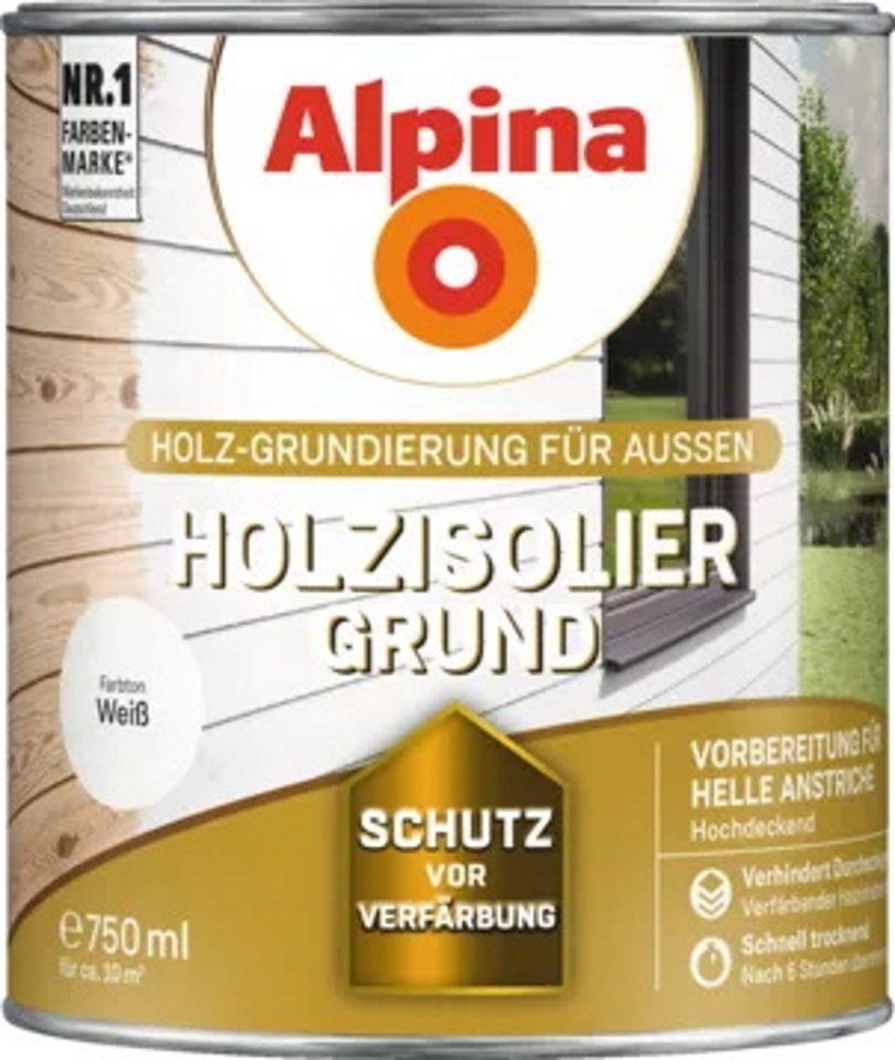 Alpina Grundierfarbe Holzisolier-Grund weiß 750 ml