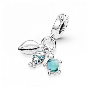 Pandora Charm-Einhänger Pandora Fisch, Meeresschildkröte & Muschel Dreifacher Charm-Anhänger 791697C01