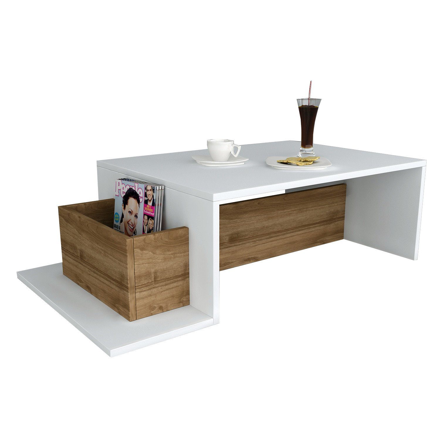 WAT, Skye cm Decor 32x106,8x60 Pot Couchtisch Weiß,