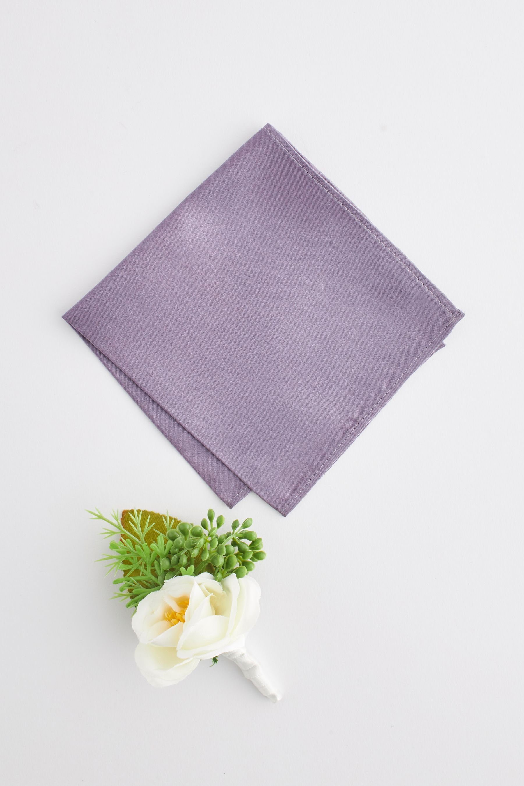 Next Einstecktuch Quadratisches Einstecktuch und Ansteckblume im Set, (1-St) Purple