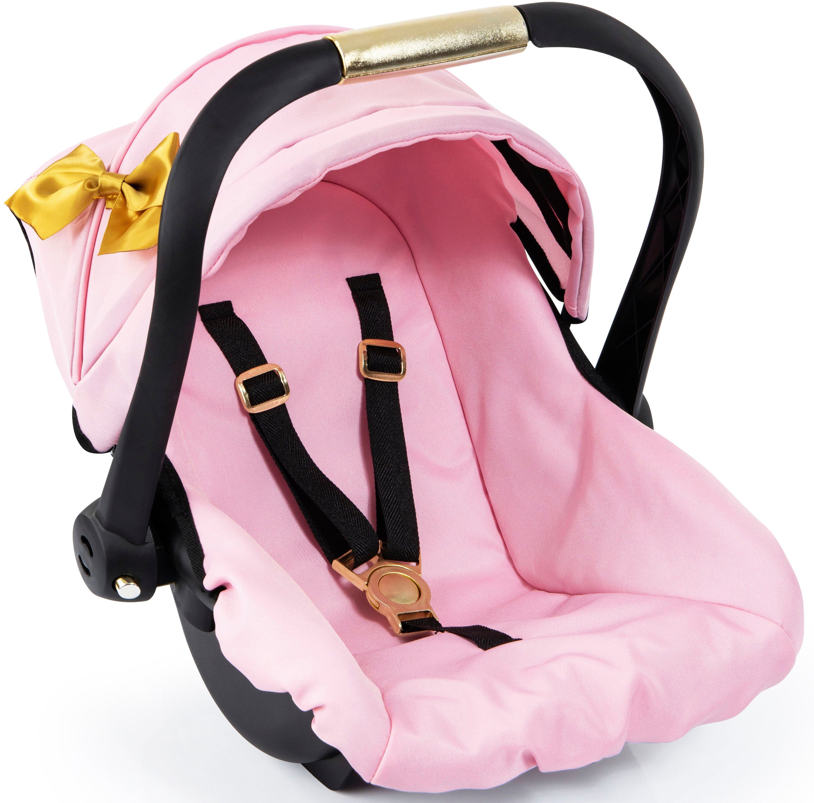 Bayer Puppen Autositz rosa/goldfarben Schleife, mit günstig online kaufen