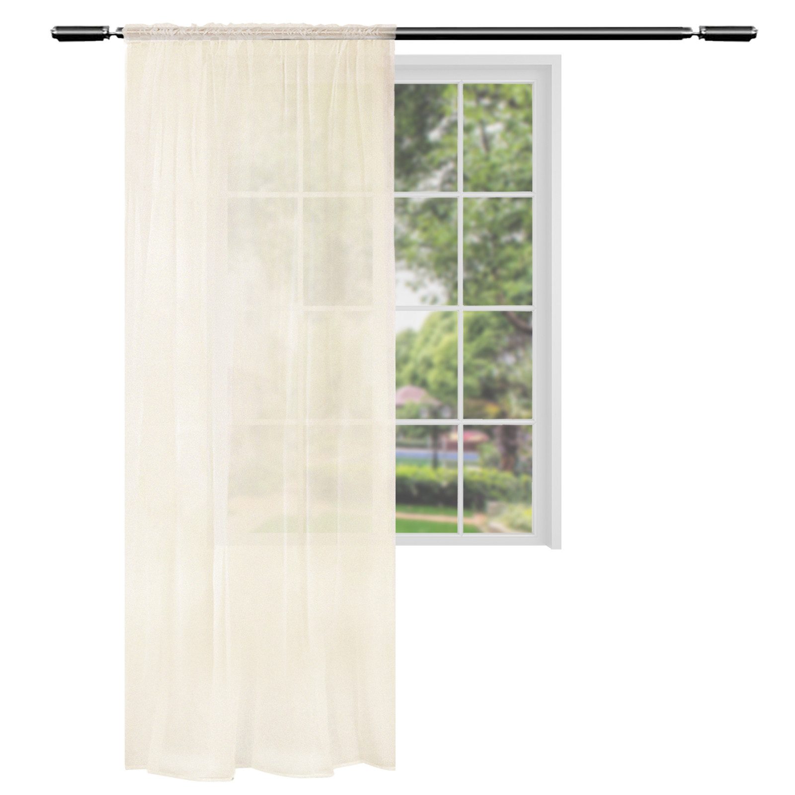 Woltu Gardine, Kräuselband (1 St), halbtransparent, günstig online kaufen