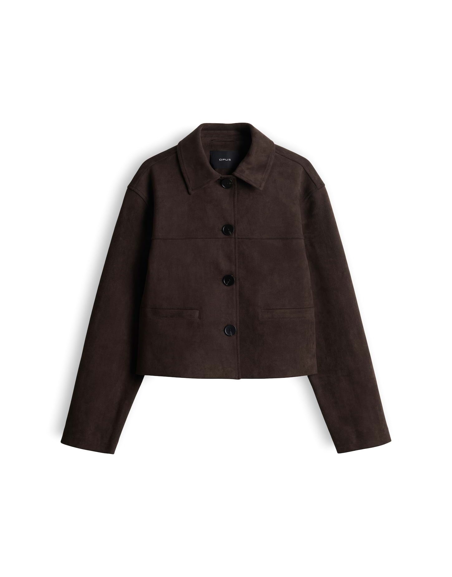 OPUS Lederjacke Boxy Kurzjacke in Velour Optik