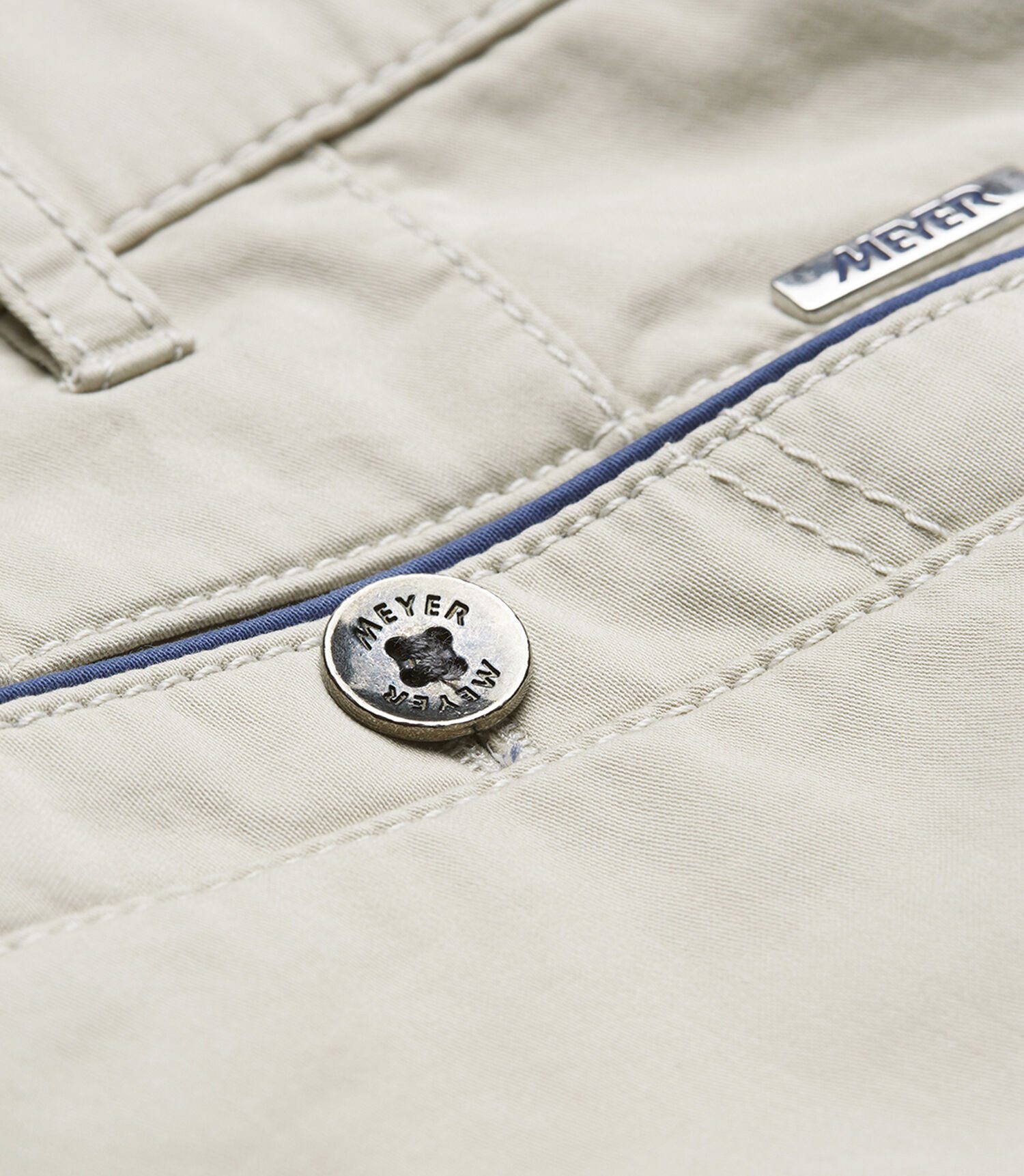 MEYER Regular-fit-Jeans Pima im linken Modell Chino beige Taschenbeutel Sicherheitstasche YORK mit Cotton NEW