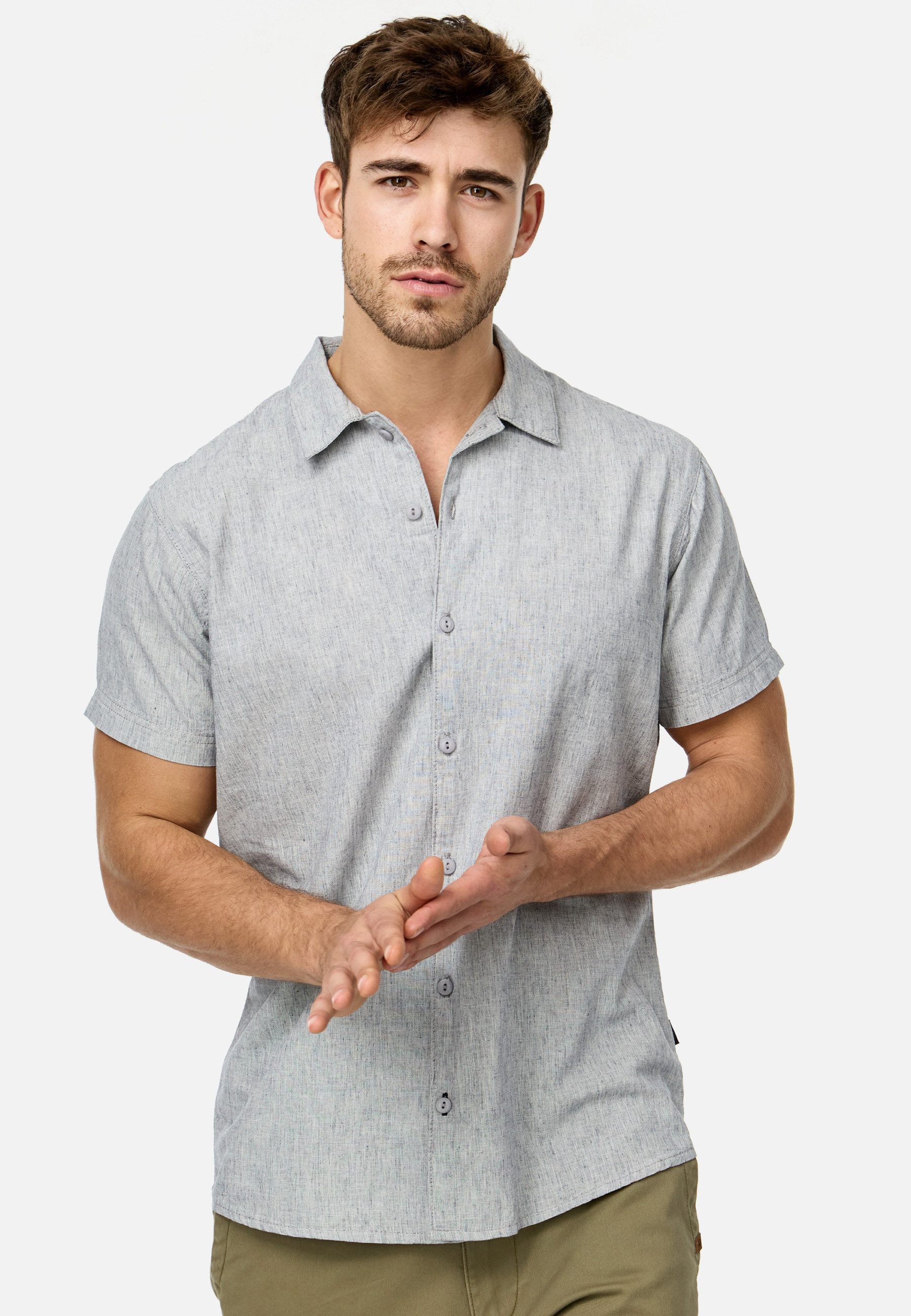 Indicode Kurzarmhemd Herren INGiulionus Herrenhemd Kurzarm günstig online kaufen