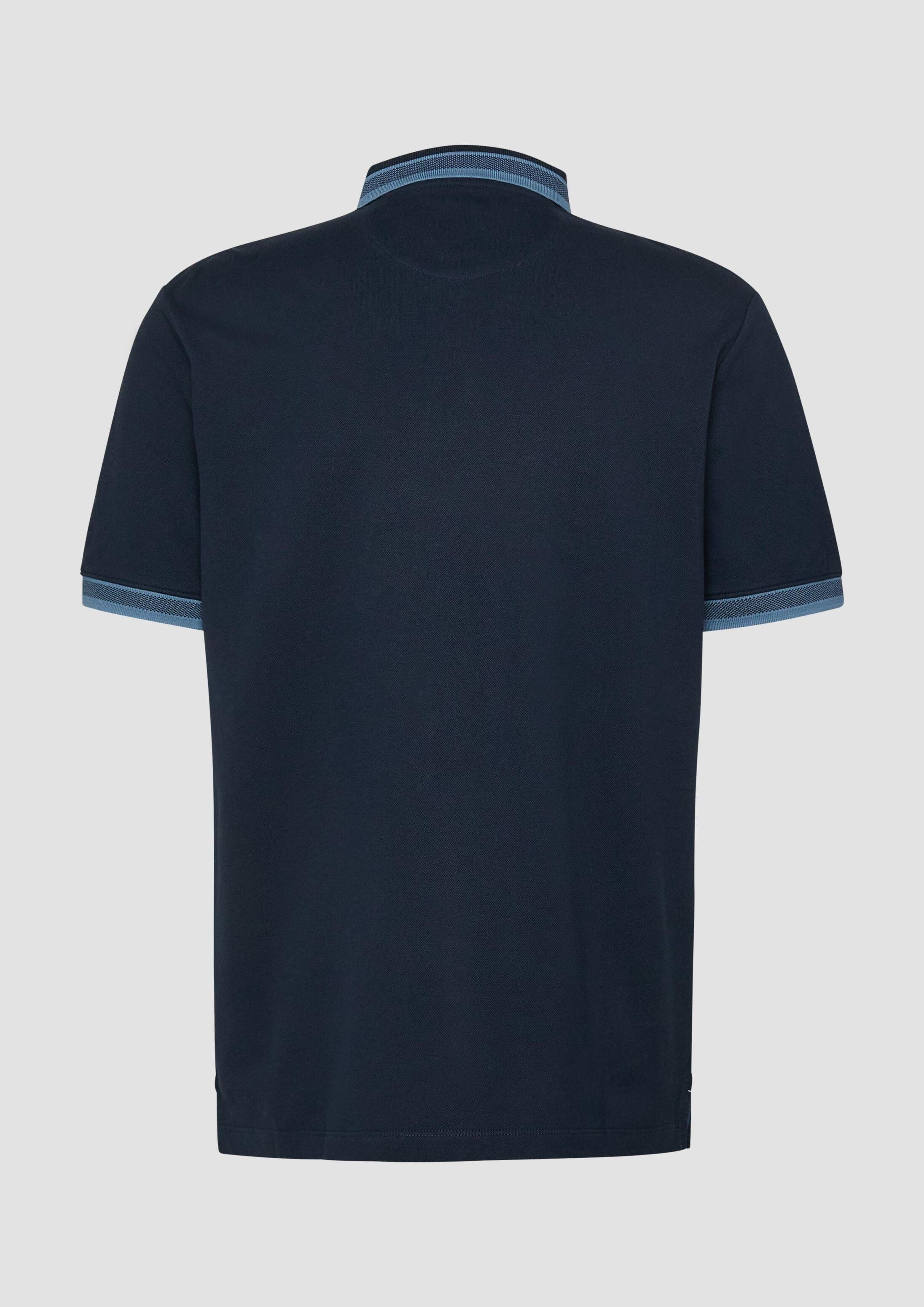 s.Oliver Kurzarmshirt Polo-Shirt Poloshirt aus Piqué mit Kontrast-Details