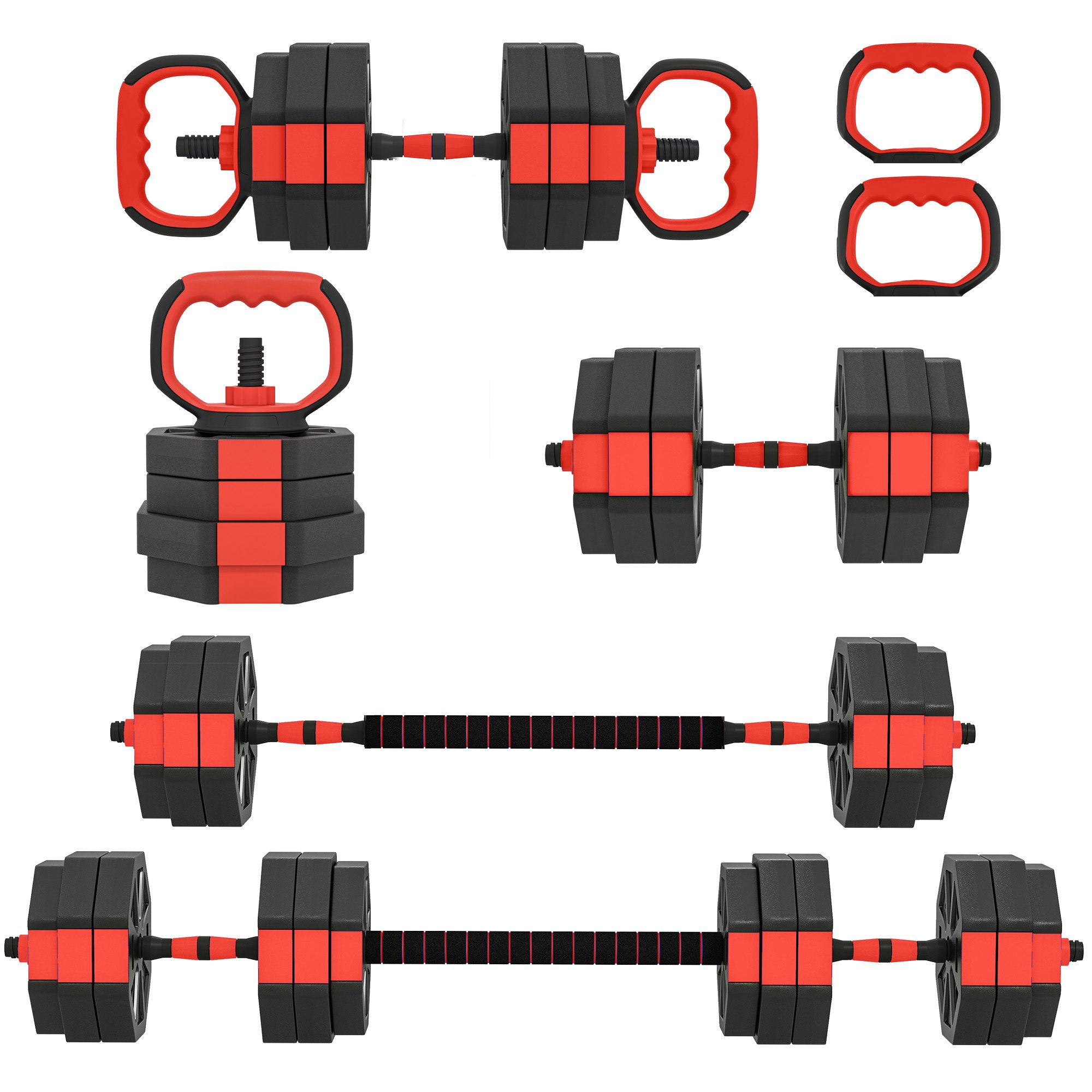 Hantel-Set 6-in-1 Hantelset Kurzhantel Set Kurzhanteln Langhanteln 25 KG