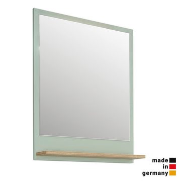 Lomadox Badspiegel NANNING-66, Badezimmer Spiegel in Salbei Nb. mit Riviera Eiche Nb. 60/74,5/15,5 cm