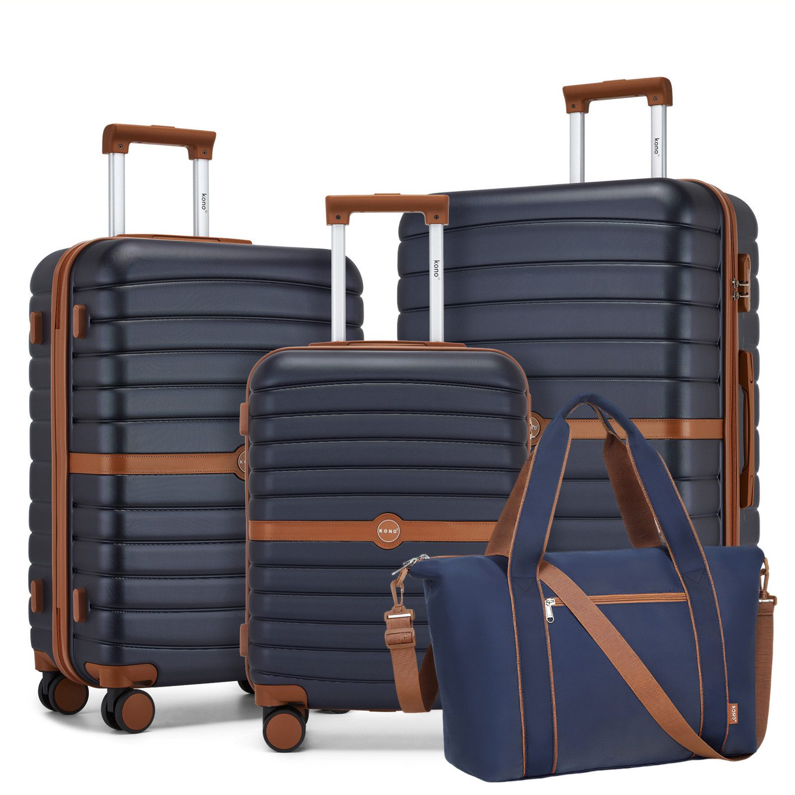 KONO Kofferset Hartschalenkoffer (55/66,5/76,5 cm Hoch)+Kabinentasche (44,5 günstig online kaufen