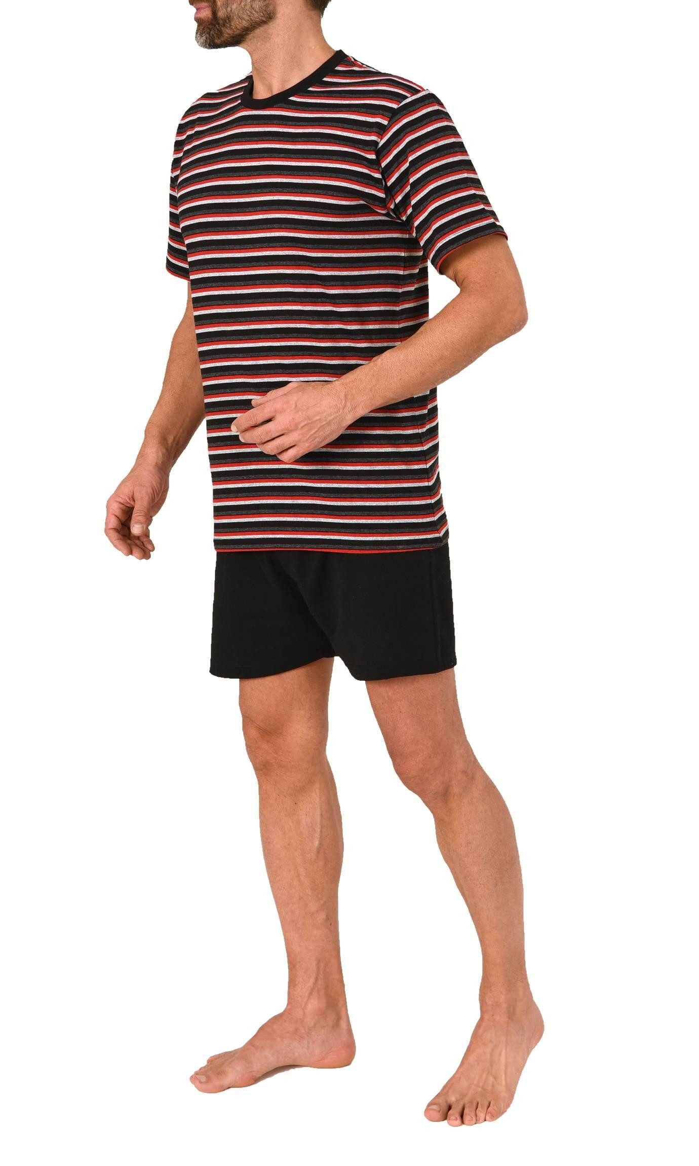 Normann Pyjama Normann Herren kurzarm Schlafanzug Shorty Pyjama in Streifen günstig online kaufen