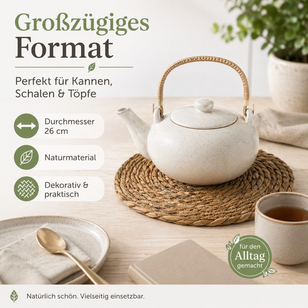 Gehlmann Platzset Tischset aus Naturbast Rund - Ø 26 cm