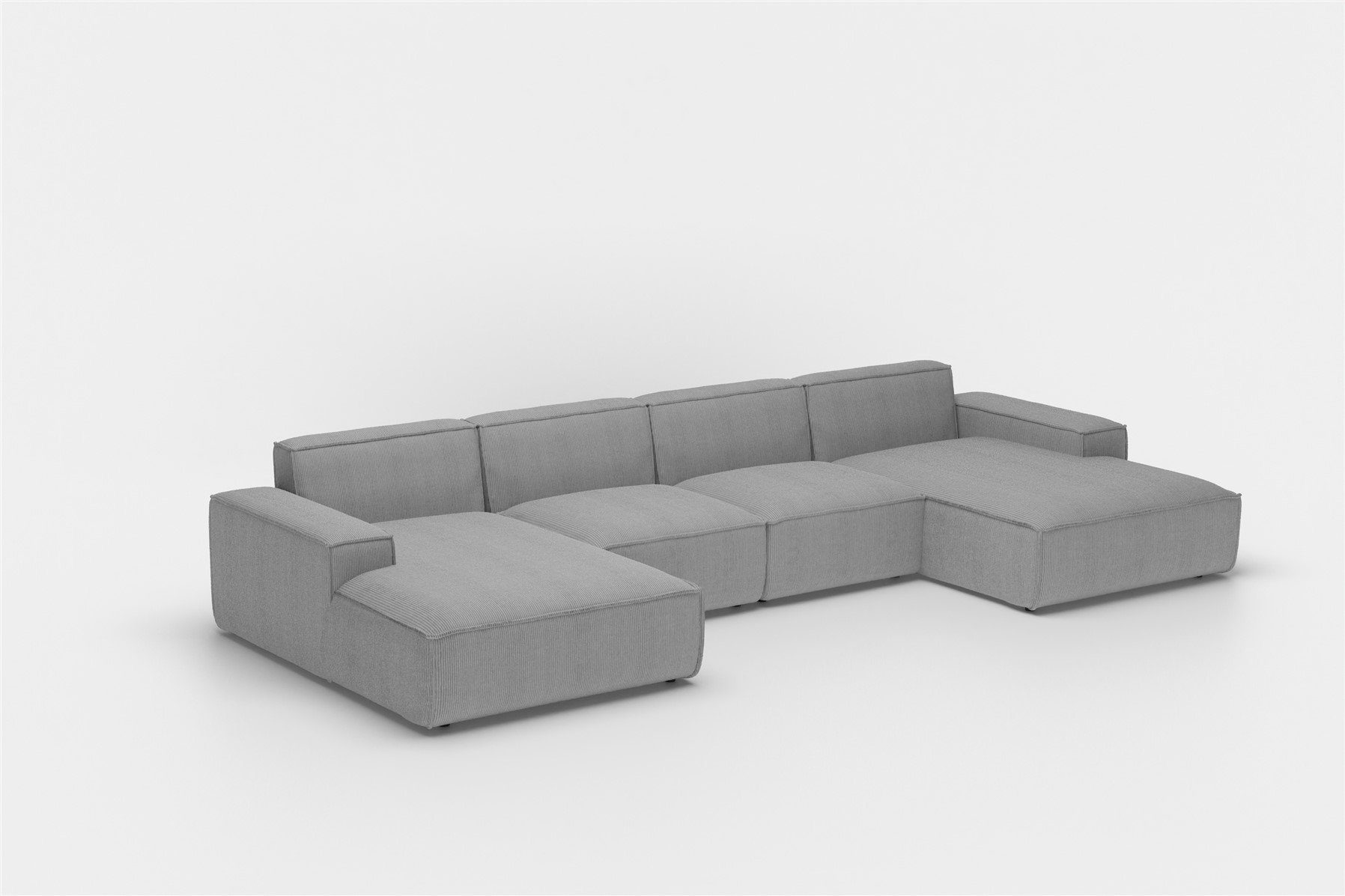 Fun Möbel Wohnlandschaft U-Form CELES, Breite 379 cm, inkl. 2 Zierkissen