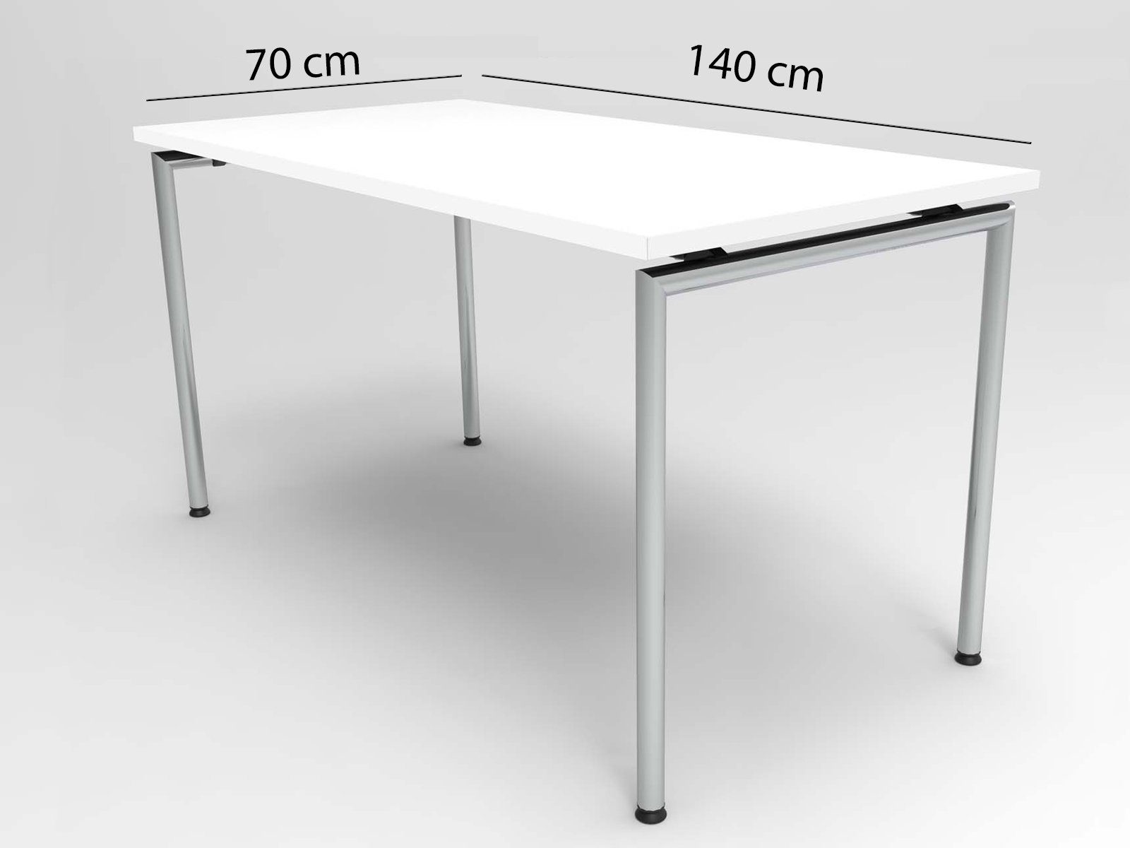 Konferenzraum Weiß moderner Konferenztisch, Mauser Sitzkultur Besprechungstisch 140x70cm Büro-tisch für
