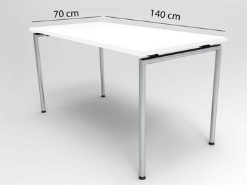 Mauser Sitzkultur Konferenztisch, SET Büro-tisch Weiß 140x70cm moderner Besprechungstisch Konferenzraum