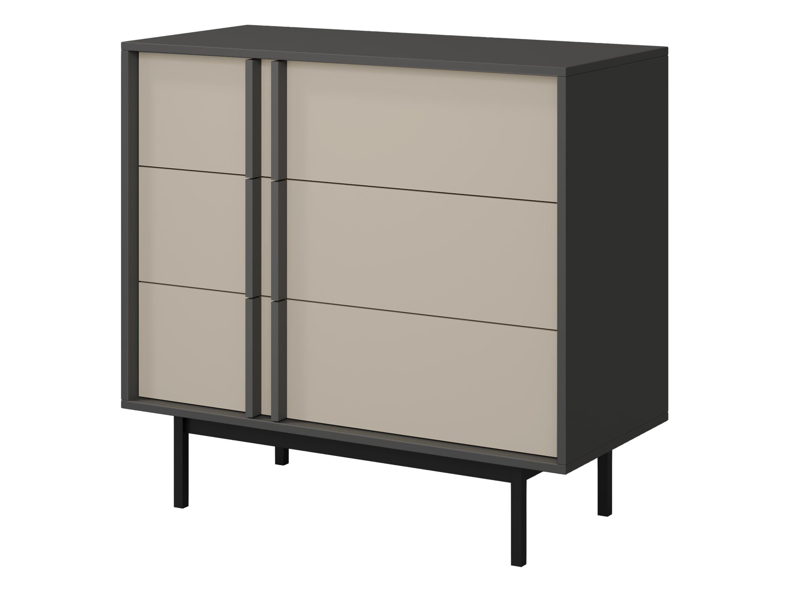 MIRJAN24 Kommode Alsy 3S AL08 (mit drei Schubladen), Untergestell aus Metall, 93x43x87 cm