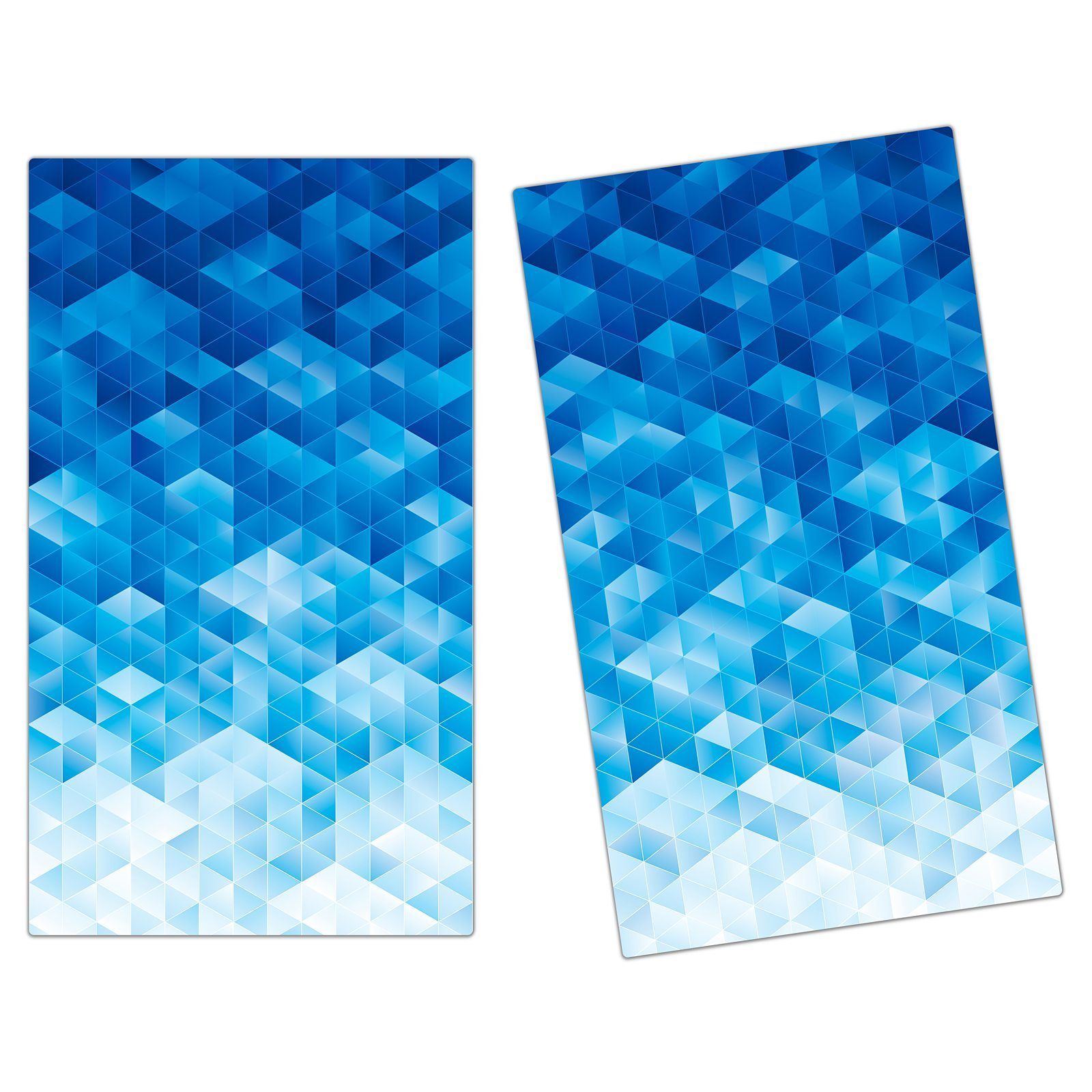 Primedeco Herd-Abdeckplatte aus Textur, tlg) Blaue (2 Spritzschutz Glas Glas, Herdabdeckplatte