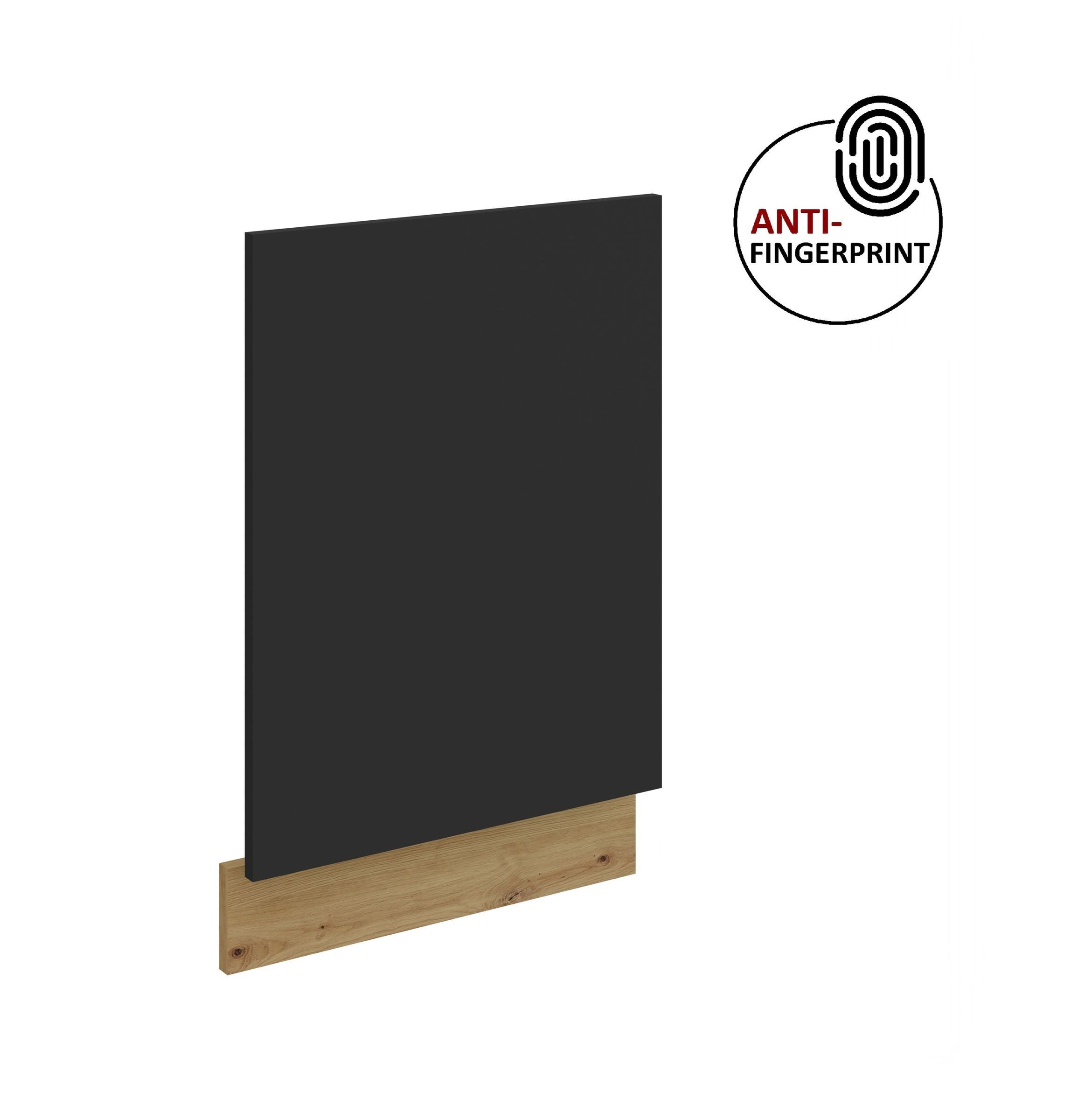 Küchen-Preisbombe Frontblende für integrierten Geschirrspüler 45 cm Küche ARIA Schwarz matt (Frontblende Geschirrspüler integriert, 1 St), Modern