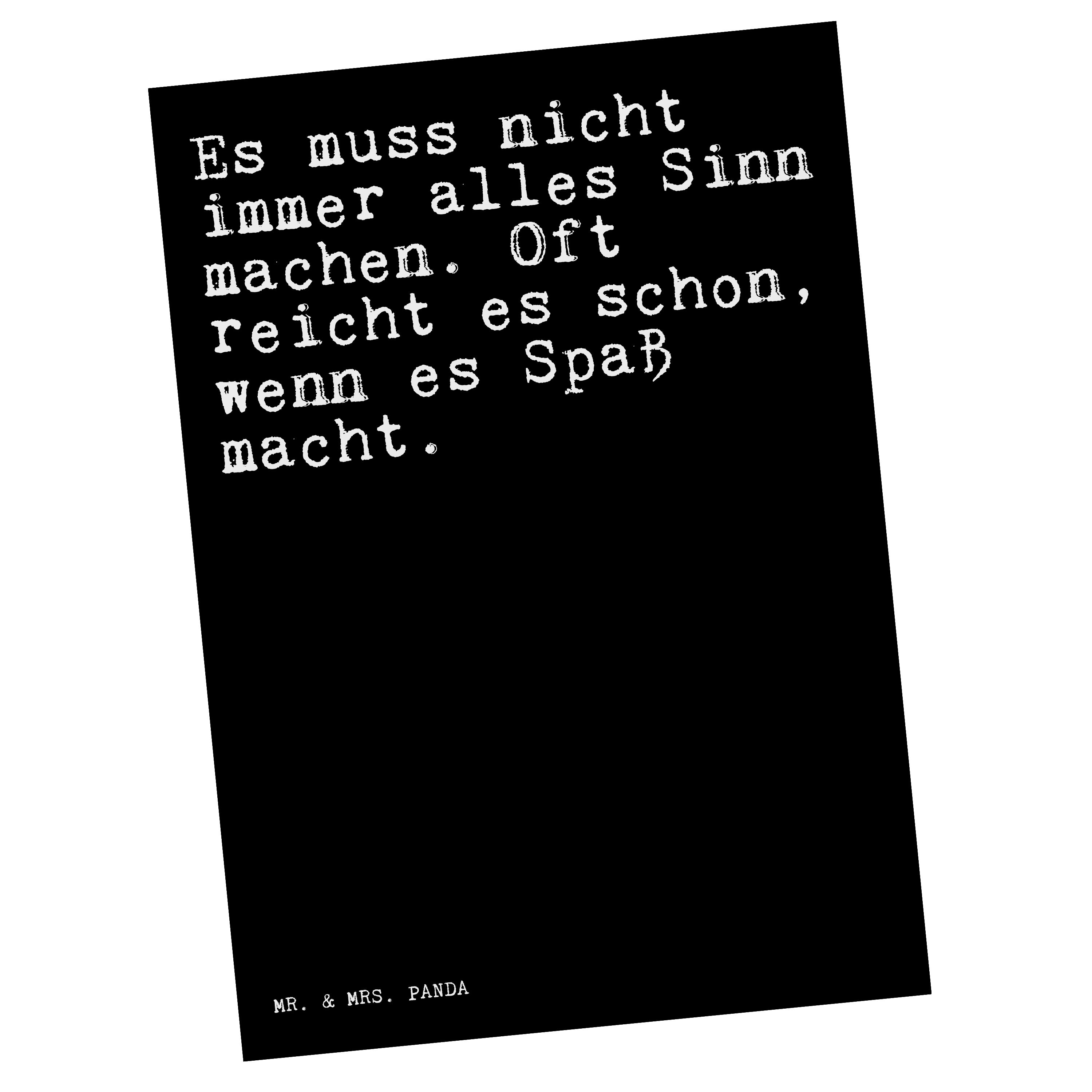 Mr. & Mrs. Panda Postkarte »Es muss nicht immer... Schwarz Geschenk