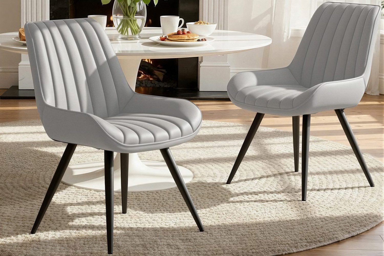 HawthyHome Esszimmerstuhl bequeme Polsterstühle Küchenstuhl (4 St), mit Rückenlehne und Metallbeine