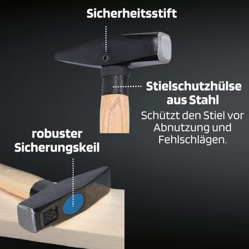 SW-STAHL Hammer 50930L Schlosserhammersatz 300g, 500g, 800g (3-St), mit Stielschutz
