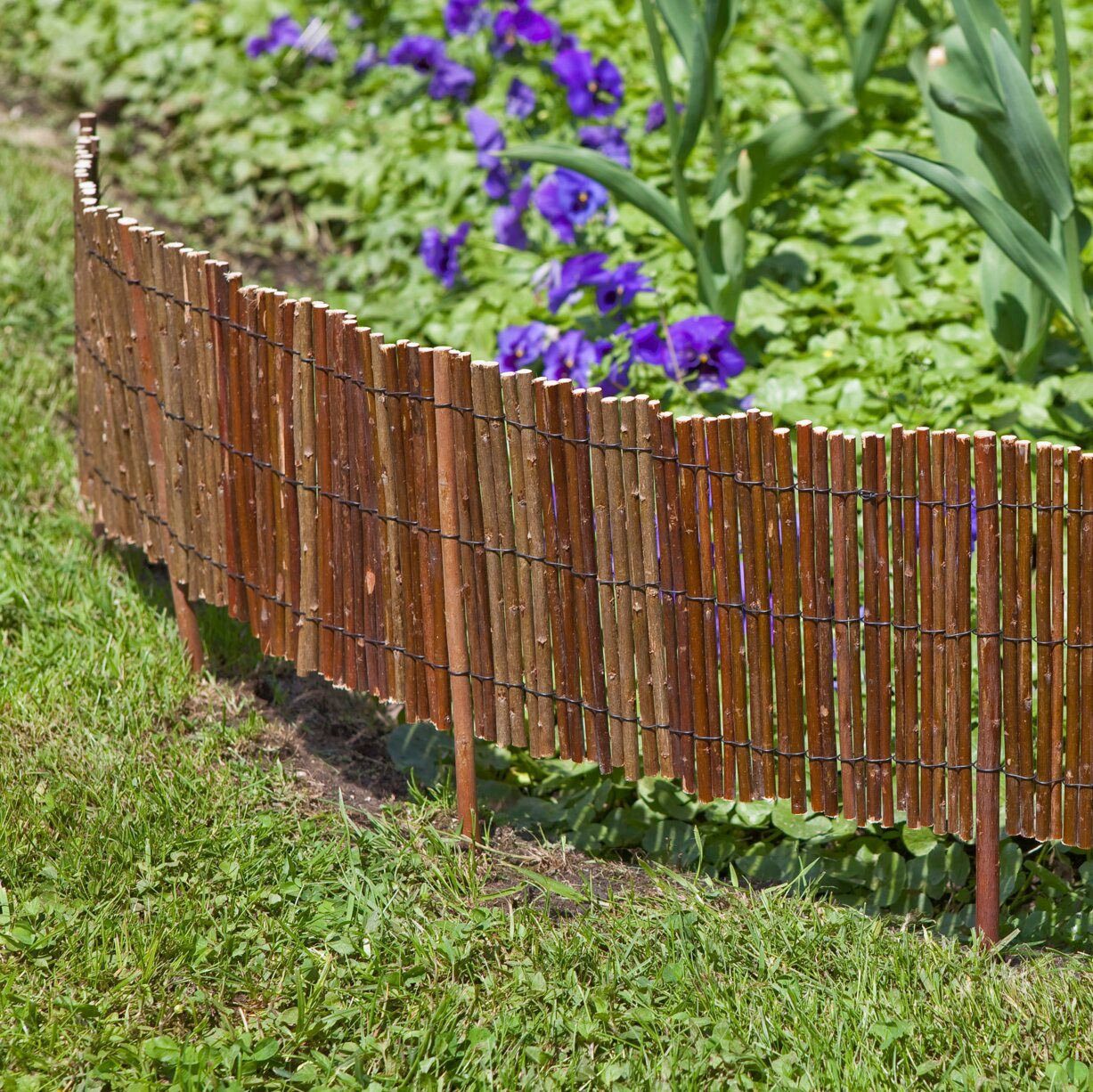 Windhager Beetumrandung aus Weide für Blumen- und Gemüsebeete, flexible Beeteinfassung, LxH: 100x35 cm, beliebig verlängerbar, Beetabgrenzung 100 x 35 cm