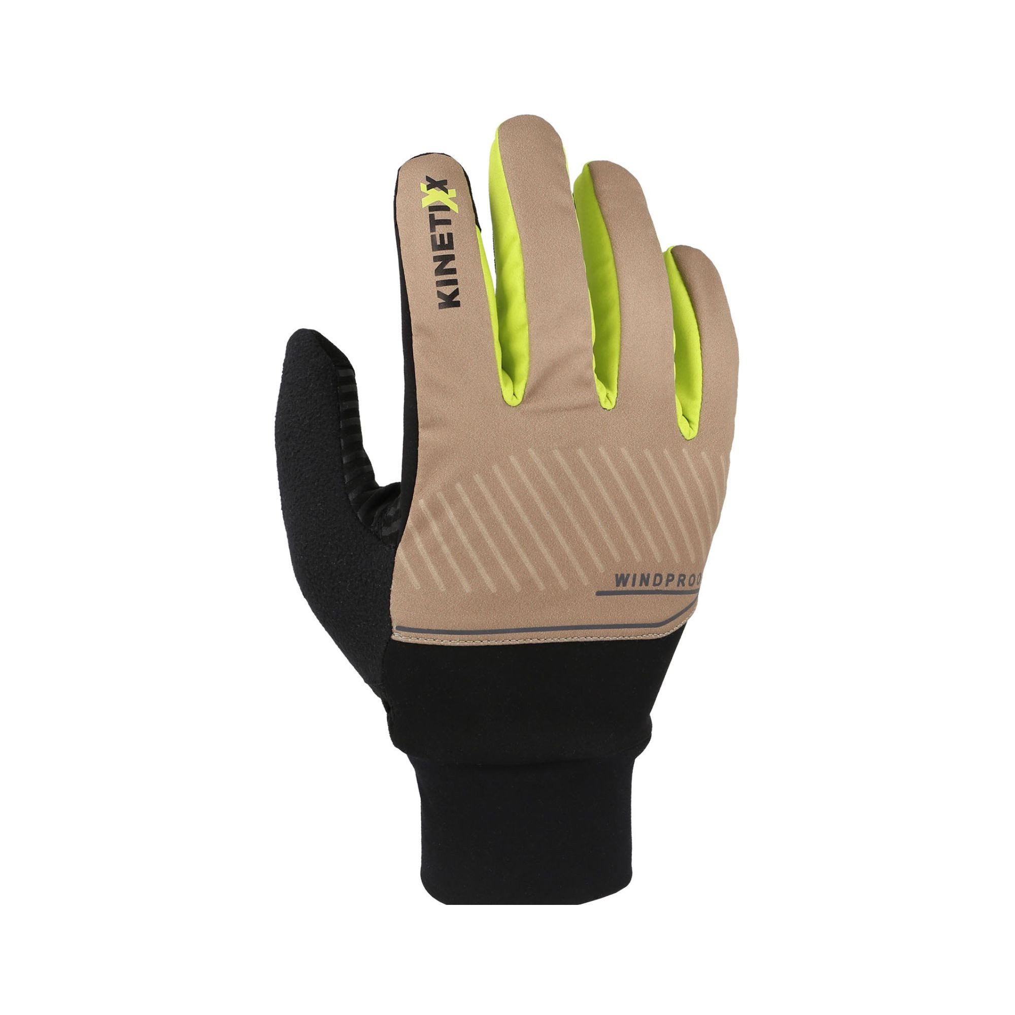 Kinetixx Langlaufhandschuhe Warmer Kinder Langlaufhandschuh Nojan Jr. – Winddicht & Nachhaltig (Taupe) Winddicht, Touchscreen kompatibel, Silikondruck, Reflektierend
